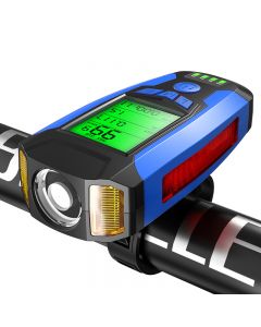 Ordinateur de voyage intelligent pour vélo avec avertisseur 3 modes, compteur de vitesse et éclairage LED pour vélo rechargeable par USB