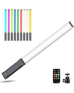 Hagibis RGB Handheld LED Video Light Wand Stick Photographie Light 9 couleurs, avec batterie rechargeable intégrée et télécommande, 1000 lumens réglable 3200K-5600K, adaptateur de sabot inclus
