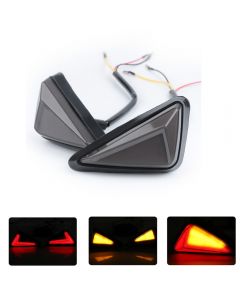 2PC LED moto clignotant triangle intégré feux de jour étanches