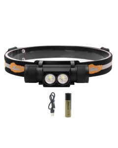 Lampe frontale BORUiT D25Max.5000 Lumens Lampe frontale Rechargeable 18650 pour Camping Chasse Pêche