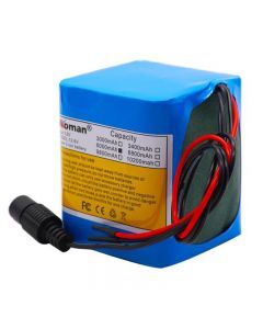 Batterie Okoman 12V 6000mAh 18650 batterie rechargeable au lithium-ion 6Ah DC12.6V