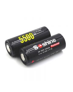 Batterie Li-ion rechargeable Soshine 26650 5500mAh avec protection 1 paire