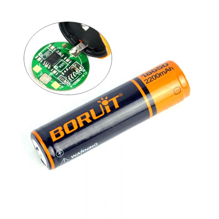 Boruite 2200Mah 18650 Batterie Rechargeable Pcb Protégé 18650
