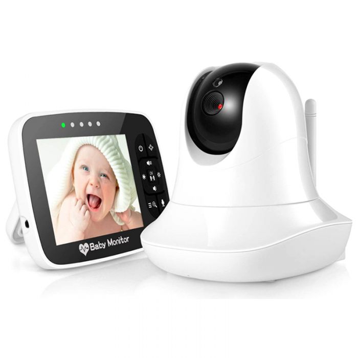 Babyphone sans fil rotatif, écran HD de 5 pouces, caméra à tête vibrante,  interphone à Vision nocturne, berceuse, sécurité pour bébé, SM50 -  AliExpress