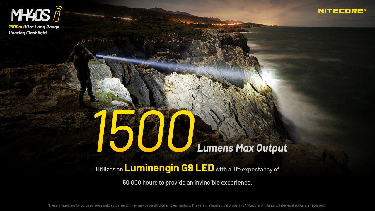 Lampe Torche Nitecore MH40S – 1500 Lumens chasse, longue portée
