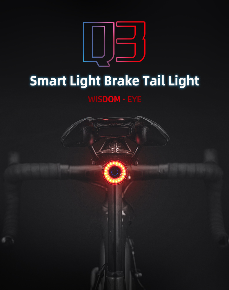En Stock Smart vélo feu arrière démarrage automatique/arrêt frein
